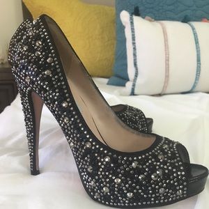 Steve Madden Peep Toe Studded Stilettos 9.5M